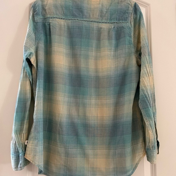 Toad & Co Aquifer Airbrush Long Sleeve Deco button down. Organic cotton. EUC. L - Picture 7 of 11